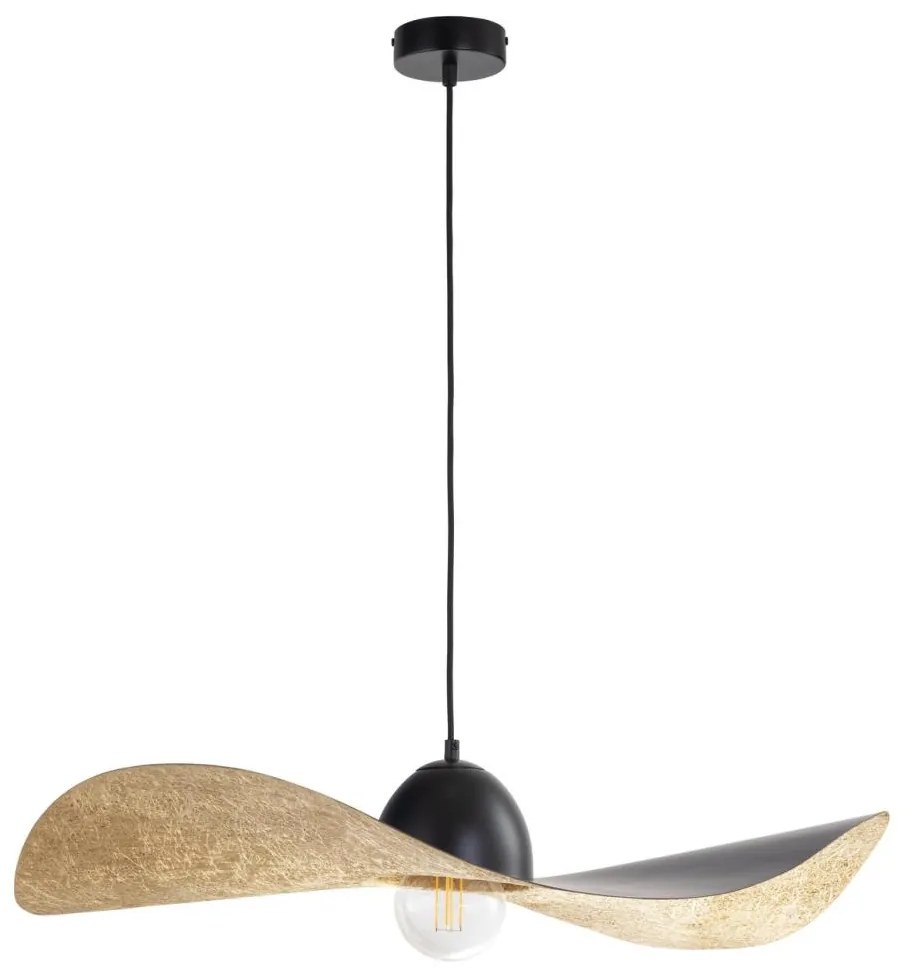 Luster na lanku KAPELLO 1xE27/60W/230V pr. 76 cm čierna/zlatá