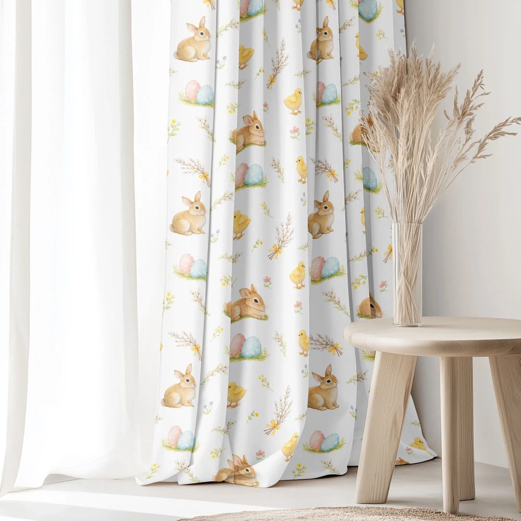 Goldea veľkonočný dekoračný záves - veselá veľká noc 240x150 cm