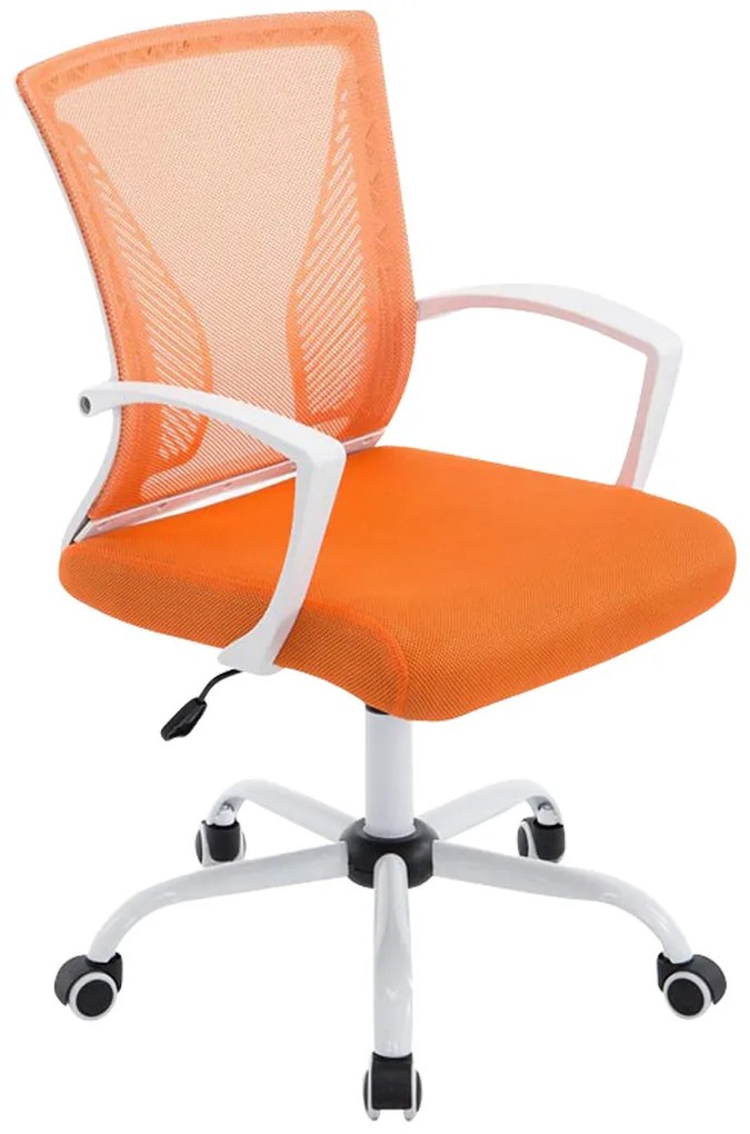 Kancelárska stolička Tracy, podnož biela - Oranžová