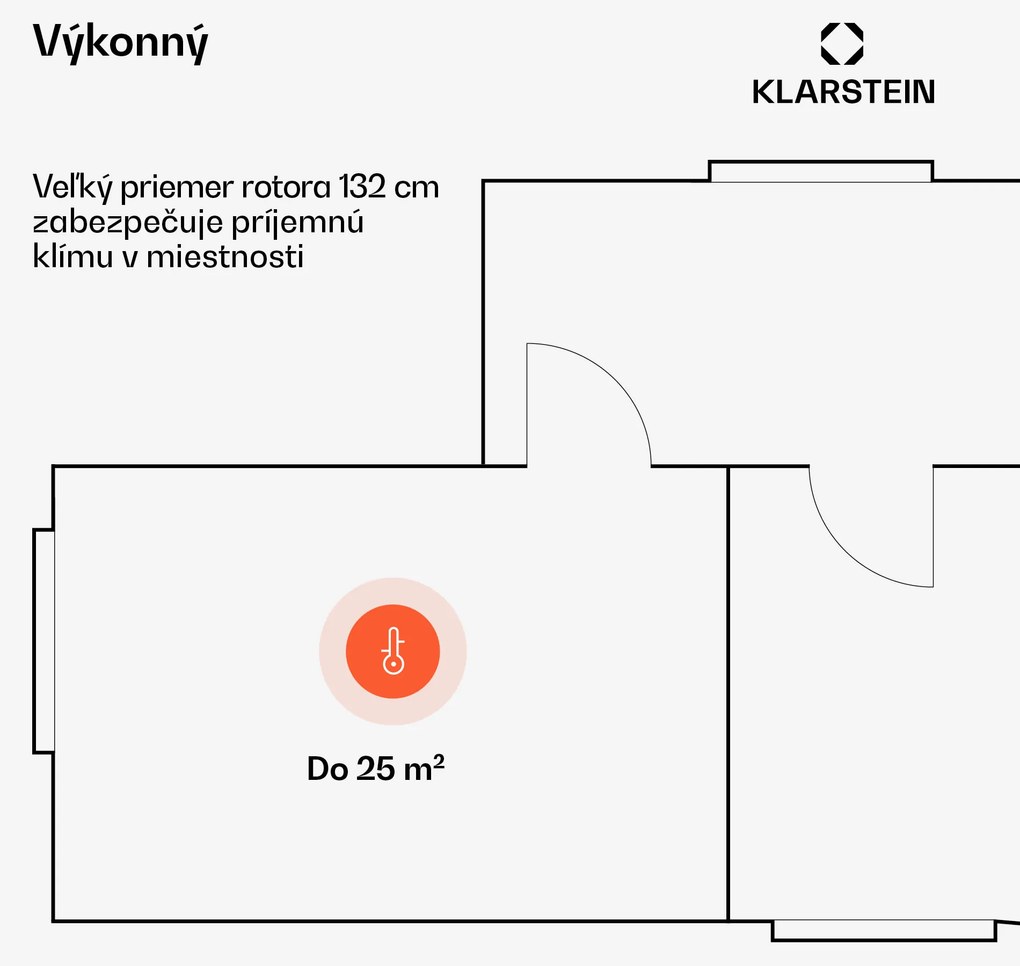 Klarstein Fiji Flow 2 v 1 Smart, stropný ventilátor, Ø 132 cm, LED svetlo, diaľkové ovládanie, ovládanie cez aplikáciu, 2 smery chodu