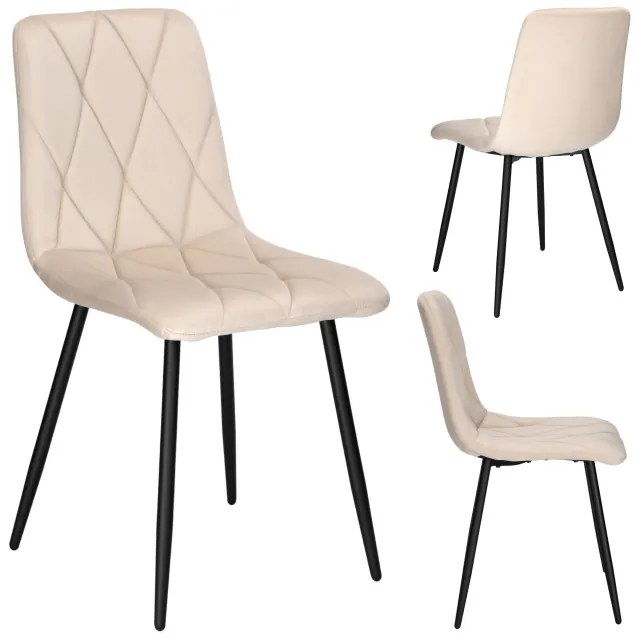 Jedálenská stolička MADISON zamatová, béžová