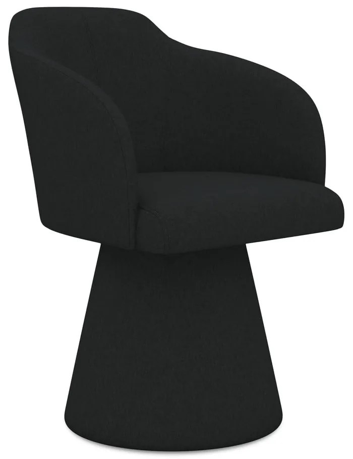 Čierne čalúnené jedálenské kreslo Kanoa – Makamii