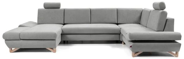 Rozkladacia rohová čalúnená sedacia súprava AVESTA v tvare U, sivá, s úložným priestorom