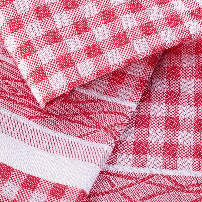 Bavlnené žakárové utierky červené 50 x 70 cm 3 ks