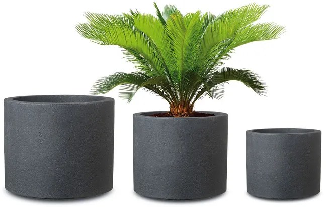 Scheurich Kvetináč Riva (žula/čierna, Ø 50 cm)  (100349892)