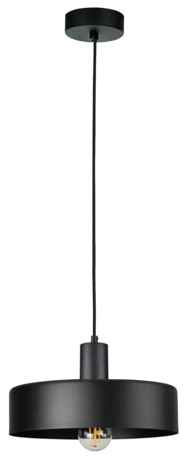 Závesný luster ARCANE na lanku 1xE27/60W/230V, čierny