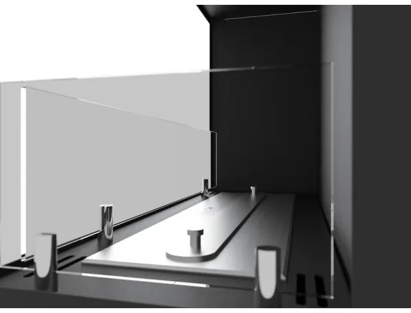 InFire - Rohový BIO krb 45x90 cm 3kW čierna