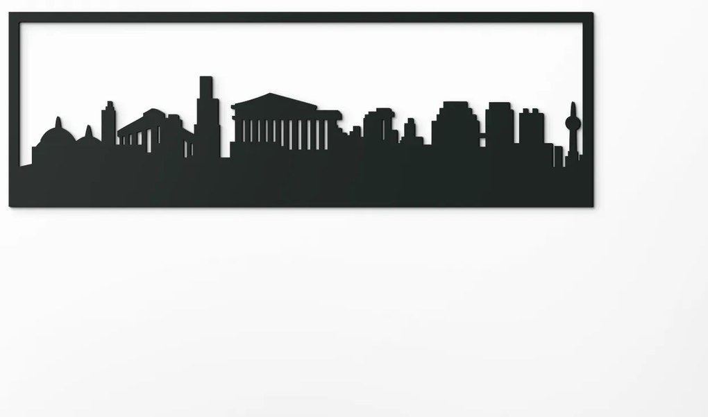 drevko Obraz Atény panoráma Rozmer obrazu: 29,5 x 89 cm, Farba dekorácie: Čierna