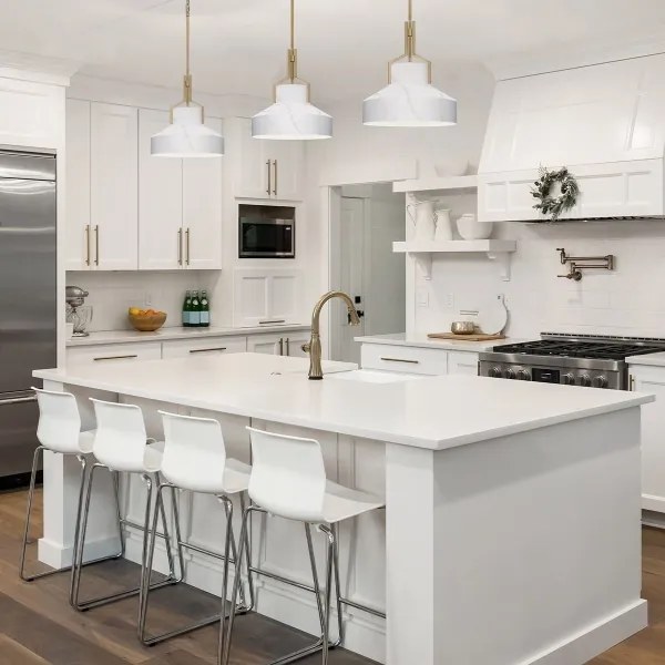 Quoizel QZ-BRECKEN-2P-AB-ABG - Luster BRECKEN 2xE27/60W/230V zlatý s mramorovým dekorom