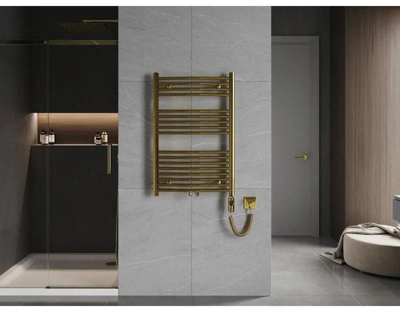 Mexen Ares, elektrické vykurovacie teleso 900 x 600 mm, 300 W, zlatá lesklá, W102-0900-600-2300-50