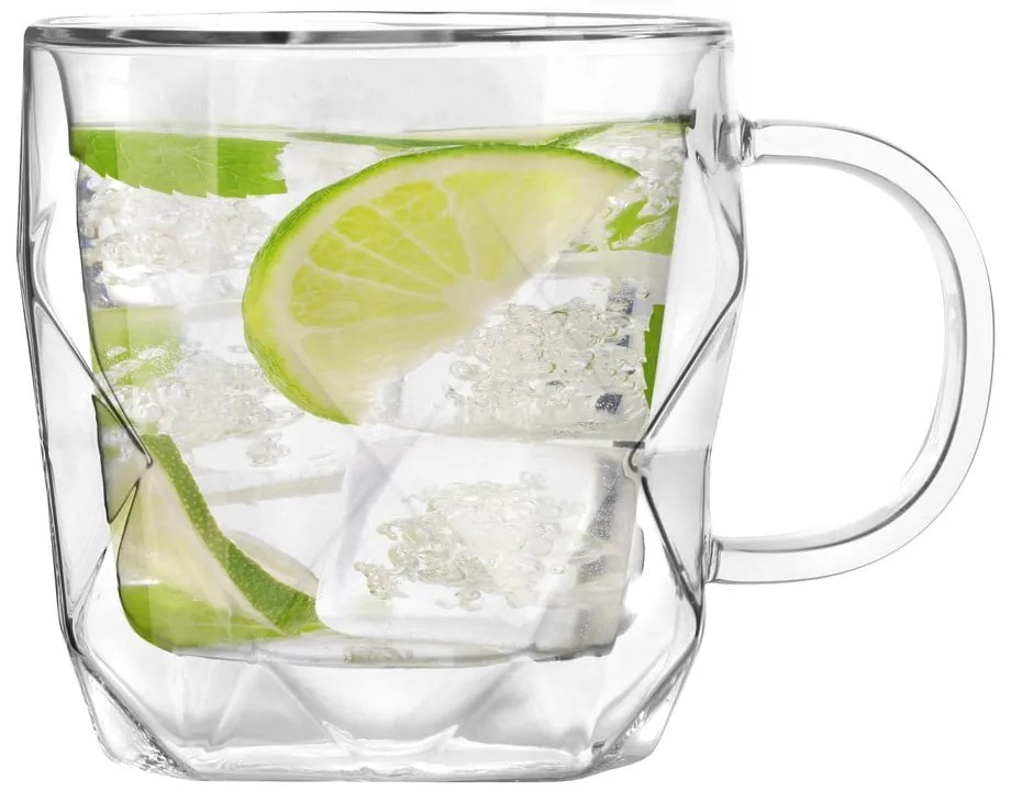 Súprava 2 dvojstenných hrnčekov Vialli Design Geo, 330 ml