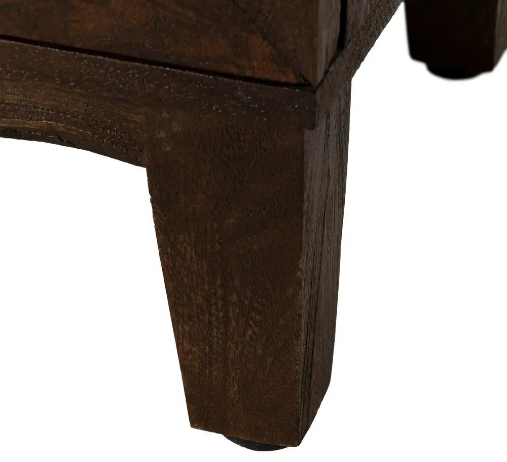 Hnedá vitrína z mangového dreva 80x100x40 cm Ravi – Ixia