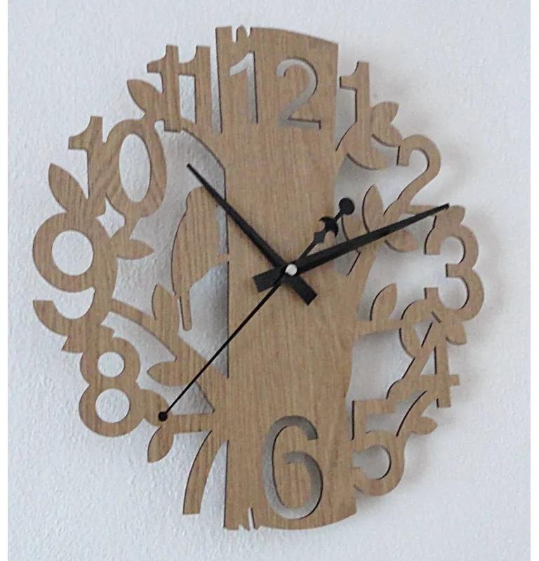 STYLESA drevené nástenné hodiny príroda z HDF PR0162 HORICA  čierne