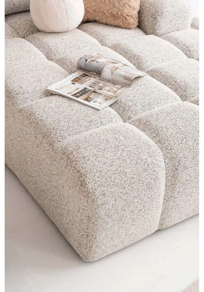 Béžová rozkladacia modulárna rohová pohovka s úložným priestorom (pravý roh) Lulu – Miuform