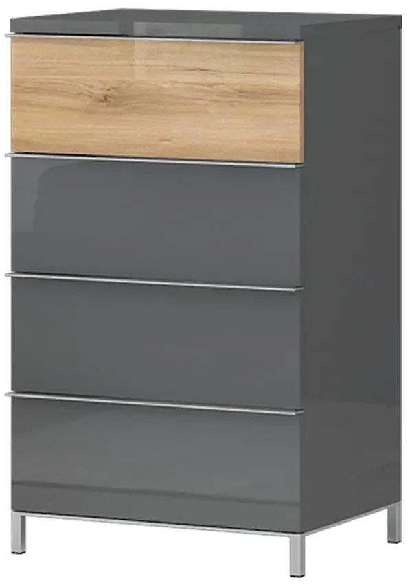 Komoda 4s Onyx f4v/on lakované pacific walnut/anthracit