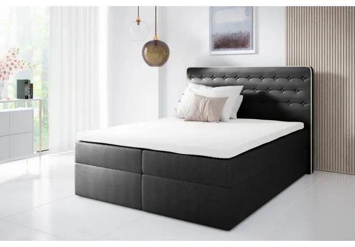 Kontinentálna posteľ 120x200 MARGITA - čierna + topper ZDARMA