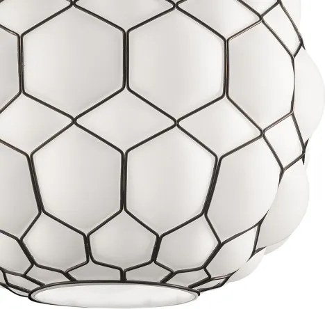 SIRU - Luster na lanku GALAPAGOS 1xE27/60W/230V čierna/biela benátske sklo