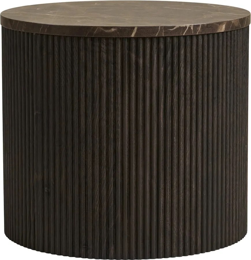 Okrúhly odkladací stolík s doskou v dekore mramoru ø 45 cm Rota – House Nordic