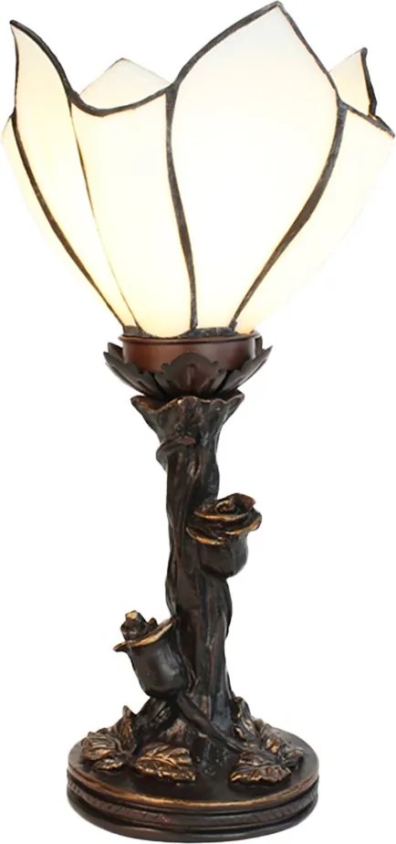 Nástěnná lampa Tiffany Flower White - Ř 18*32 cm E14/max 1*25W