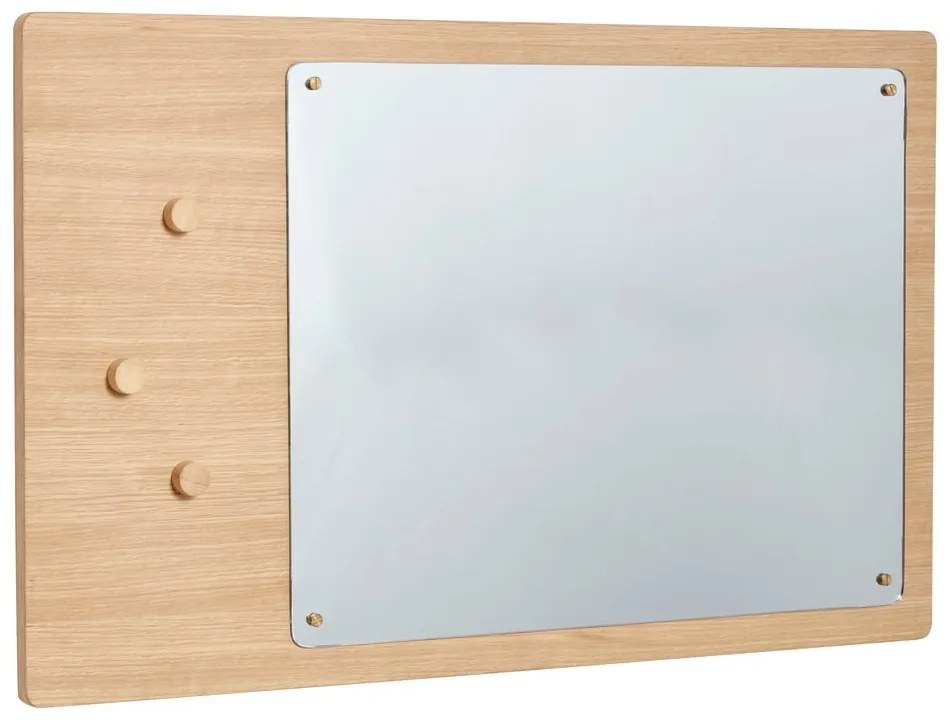 Nástenné zrkadlo s dreveným rámom 80x50 cm Split - Hübsch