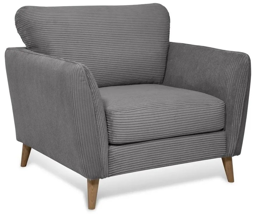 Tmavosivé menčestrové kreslo Paris – Scandic