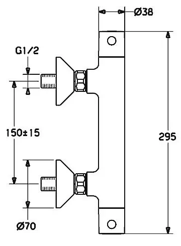HANSA Unita termostatická sprchová batéria nástenná, ručná sprcha priemer 95 mm 3jet, 91,5 cm sprchová tyč a 175 cm hadica, chróm, 48130131