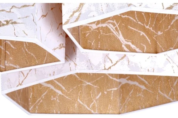 Duolla - Prisadený luster ROLLER TRIO HEX 3xE27/15W/230V biela/zlatá