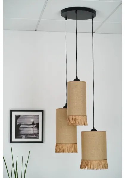 Brilagi - Luster na lanku WINNETOU TUBES 3xE27/15W/230V hnedá/čierna