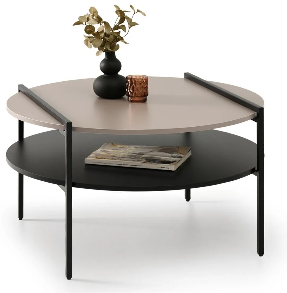 Konferenčný stolík Dario (béžová + čierna). Akcia -13%. Vlastná spoľahlivá doprava až k Vám domov. 1111596