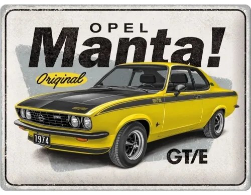 Plechová ceduľa Opel - Manta GT/E, (40 x 30 cm)