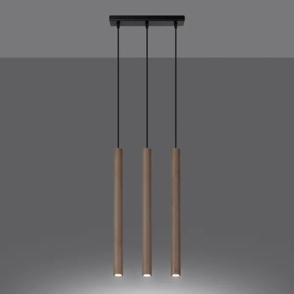 Sollux SL.1267 - Luster na lanku PASTELO 3xG9/8W/230V drevo