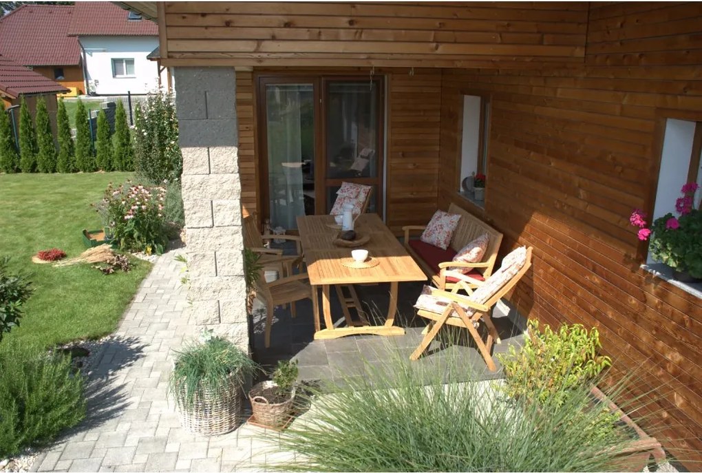 Doppler TECTONA - drevený rozkladací teakový stôl 180/240x100 cm - 2. KVALITA (N258)