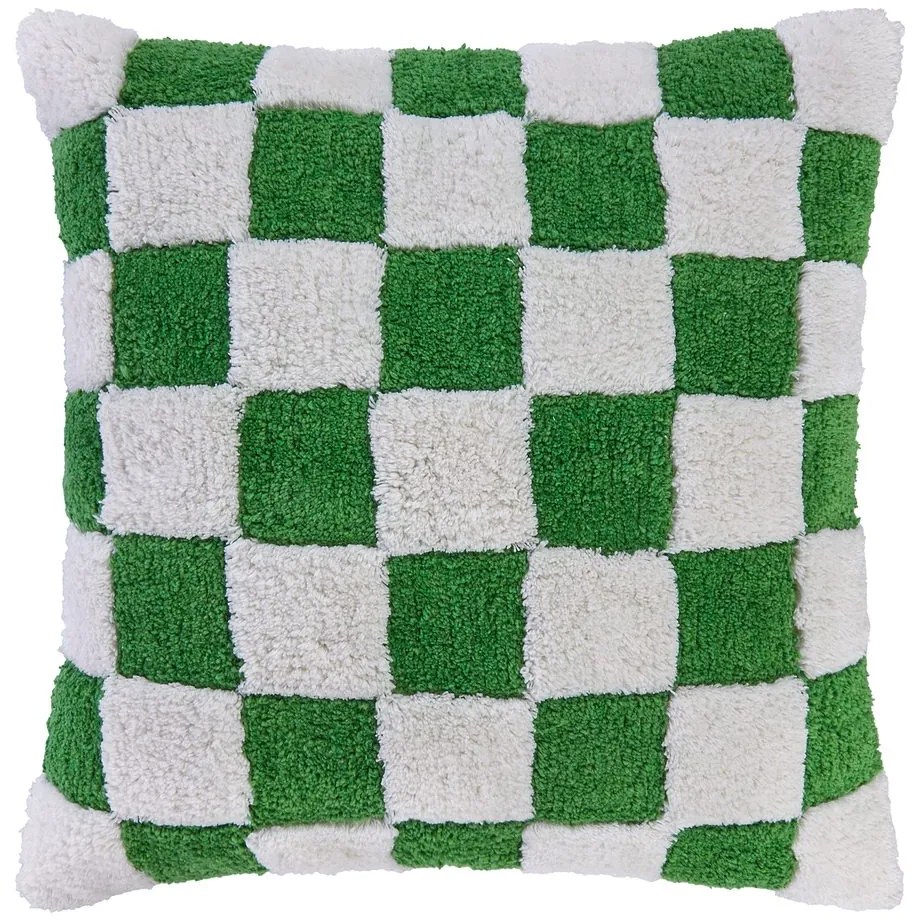 CHECKER STYLE Vankúš 50 x 50 cm - zelená