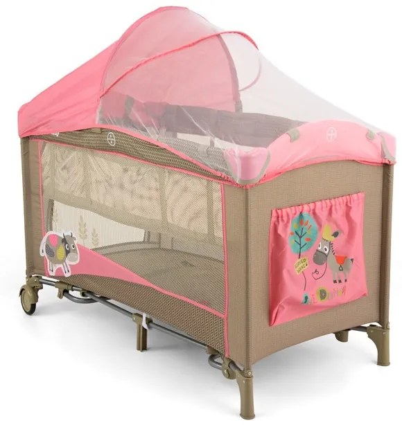 Cestovná postieľka Milly Mally Mirage Deluxe pink cow