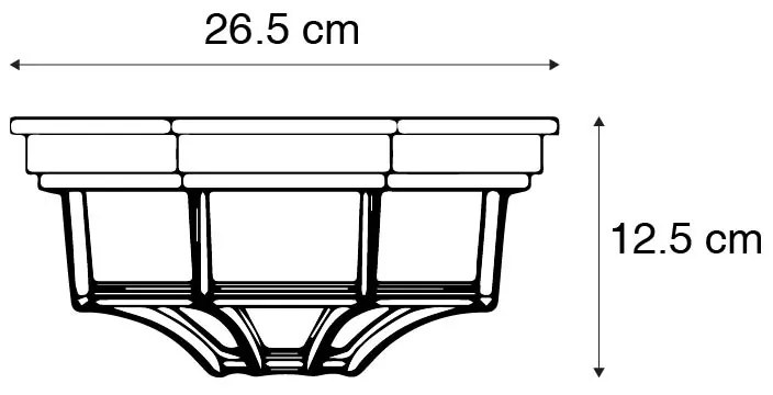 Vidiecke stropné svietidlo tmavosivá 26,5 IP44 - Bri