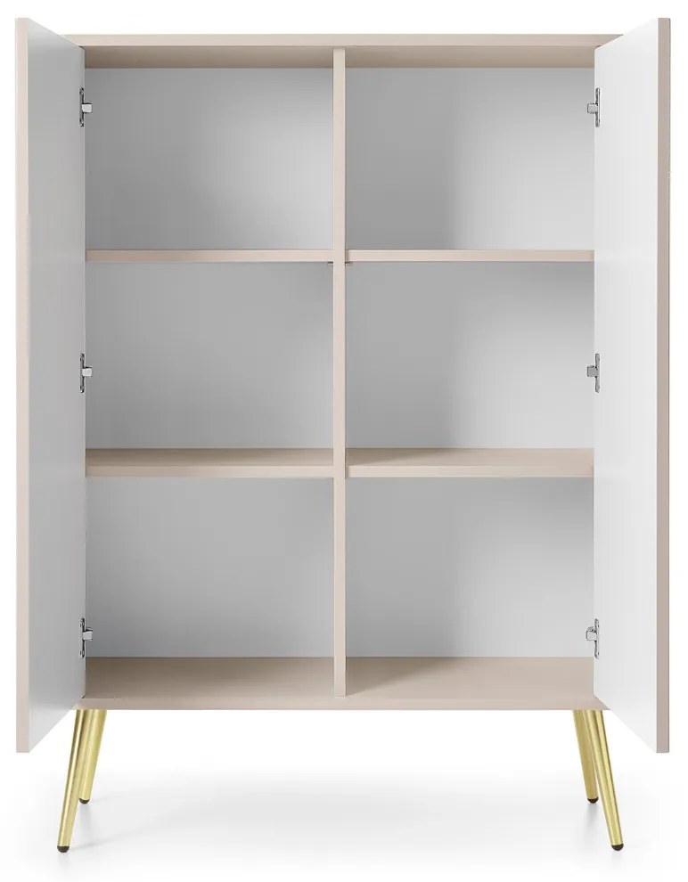 VYSOKÁ KOMODA BELLISSA KAŠMÍR + ZLATÉ NOŽIČKY 103 cm