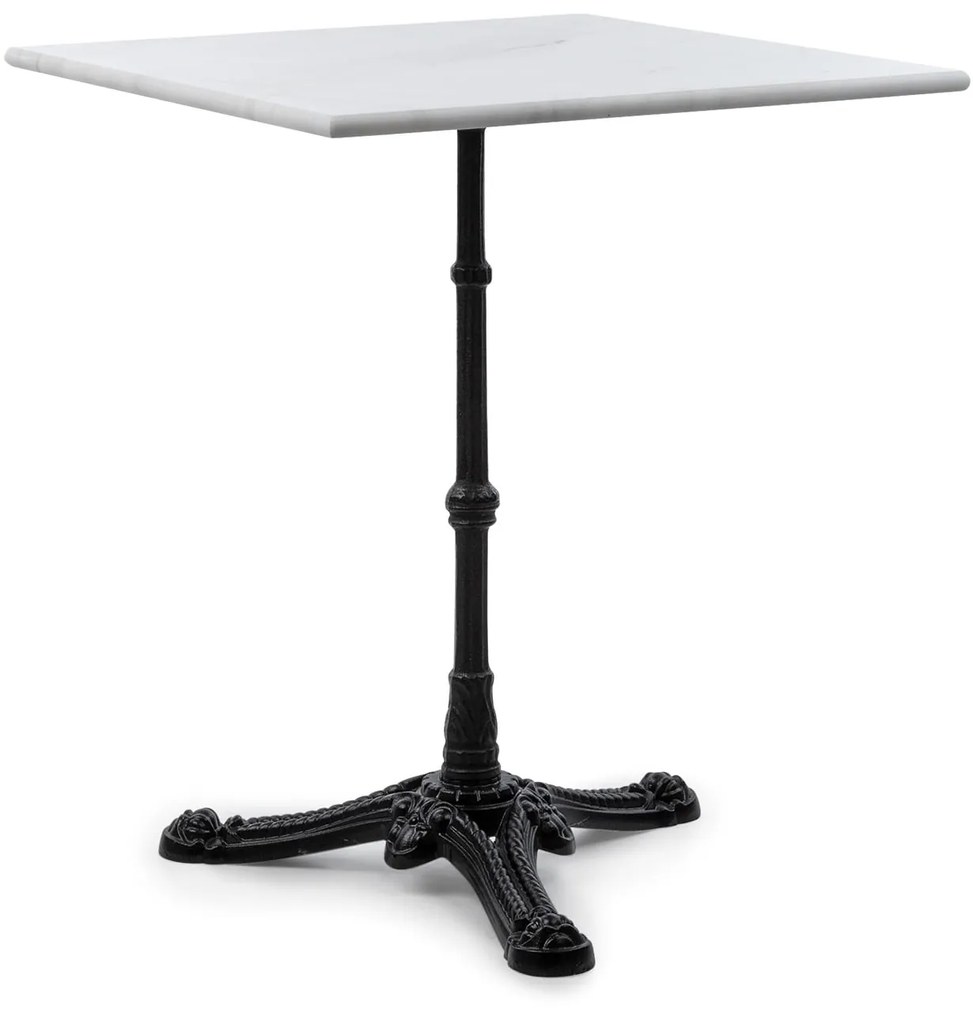 Patras Onyx, bistro stolík, secesný štýl, mramor, 60 × 60 cm, výška: 72 cm, liatinový stojan
