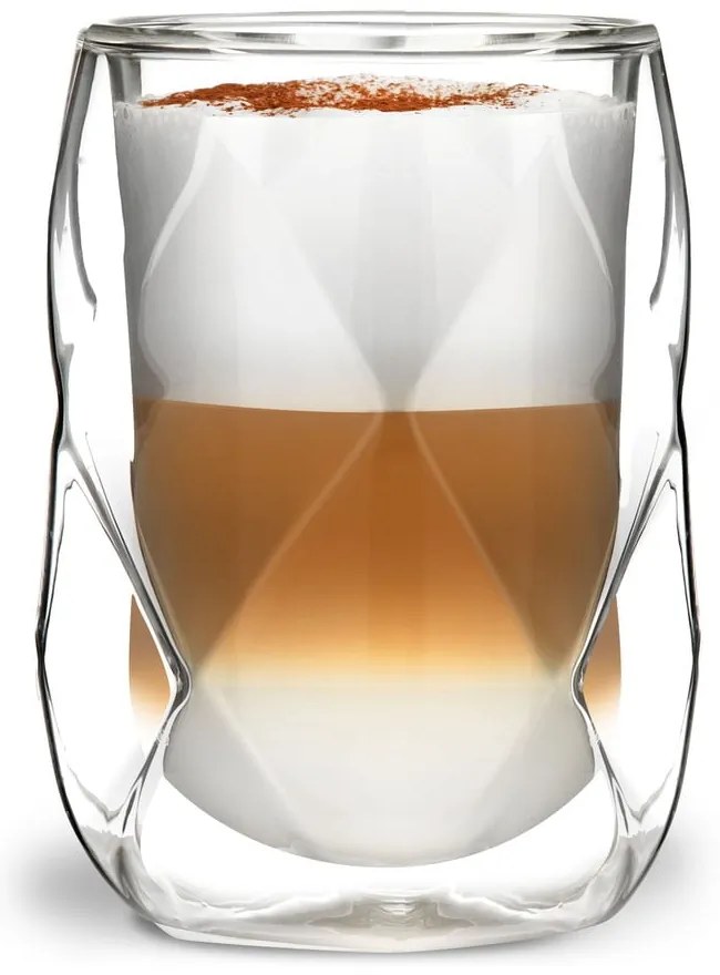 Súprava 2 dvojstenných pohárov na latté Vialli Design Geo, 250 ml