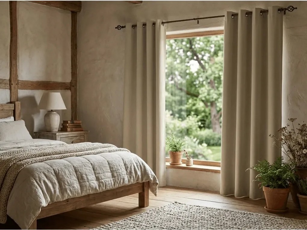 Záves OXFORD 140x270 cm, svetlobéžový Zavesenie: Riasiaca páska