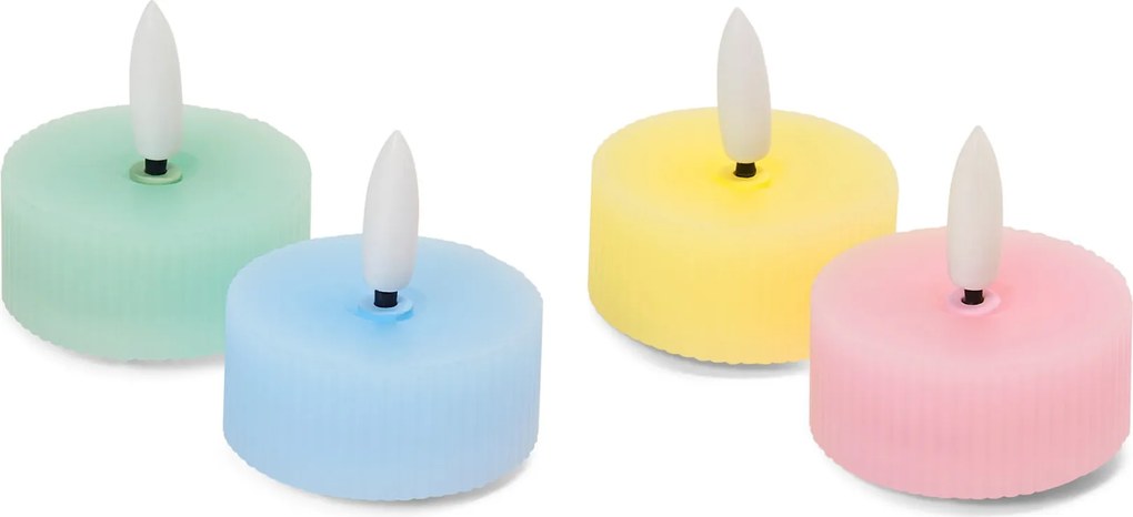 LED čajové sviečky z pravého vosku s drážkou, 4 ks