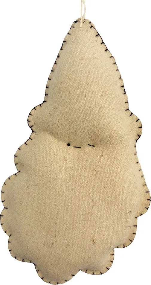 Vánoční dekorace Santa Claus z bílého filcu – 11*2*21 cm