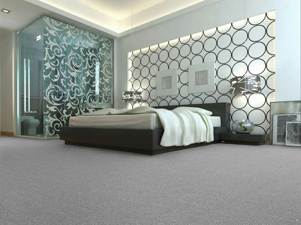 ITC, Koberec metráž Merit new 6711, na mieru, šíře 4m, šedá, ab (mriežka), chodba / predsieň