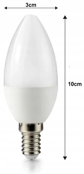 10x LED žiarovka E14 sviečka 8W 700lm - teplá biela