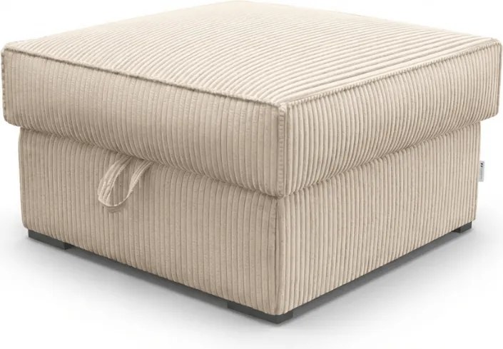 Krémový taburet SMART COSARO s úložným priestorom 65x65 cm