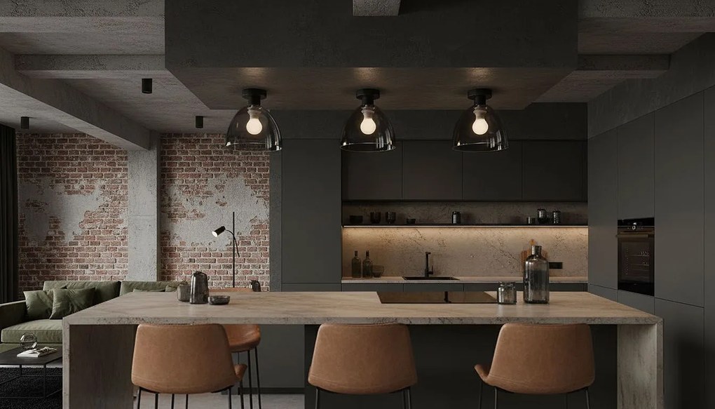 Toolight Toolight, stropné svietidlo 1xE27 APP1303-1C, čierna, OSW-02427