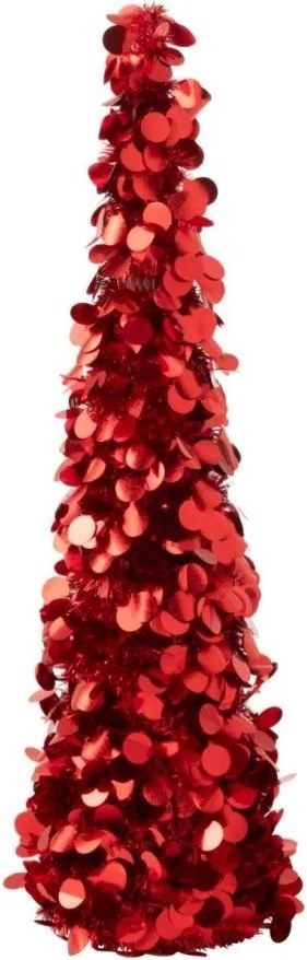 Červený lesklý vianočný strom Sparkling M – 19*19*84 cm