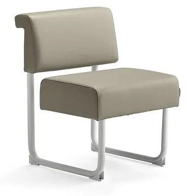 Pohovka START, dĺžka 600 mm, koženka, šedohnedá, biela