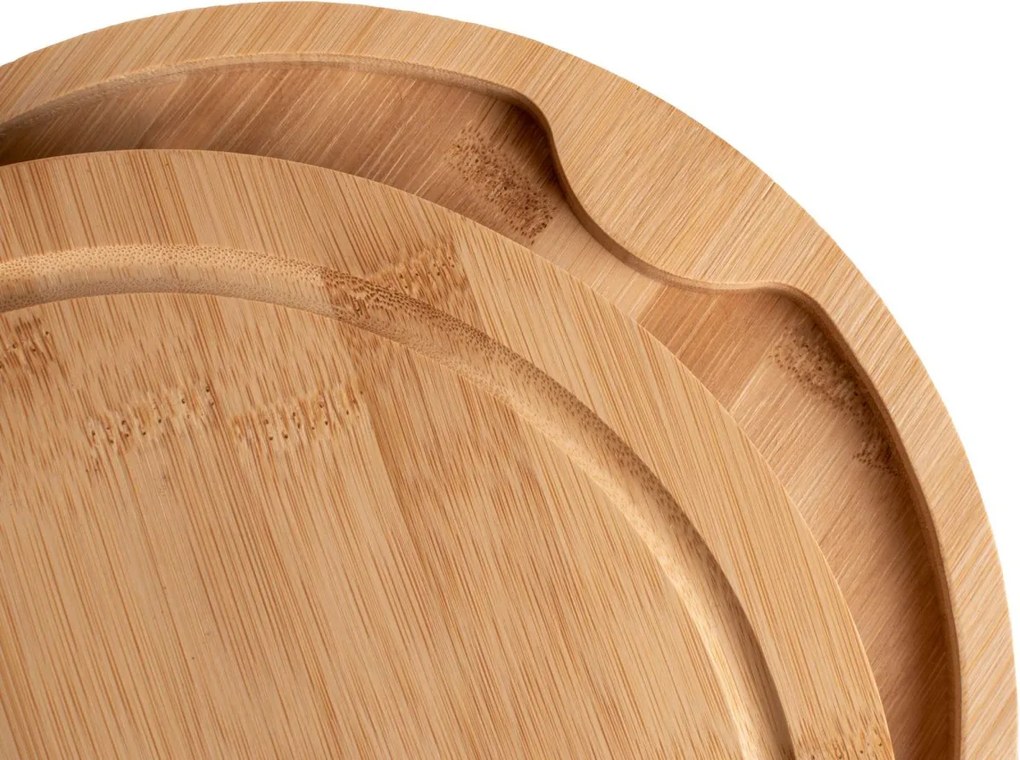 Servírovacia bambusová doska na syry s príslušenstvom ANDRA 25 cm prírodná