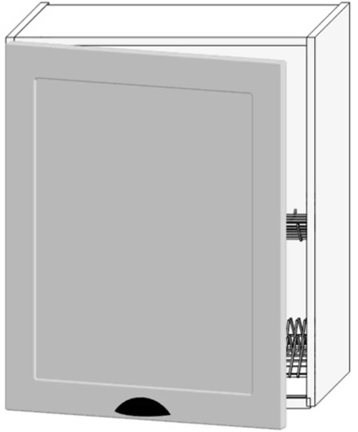 Kuchynská skrinka Adele W60su Alu Šedá Mat/Biely