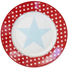 Krasilnikoff Dezertný tanier RED BIG STAR 20 cm